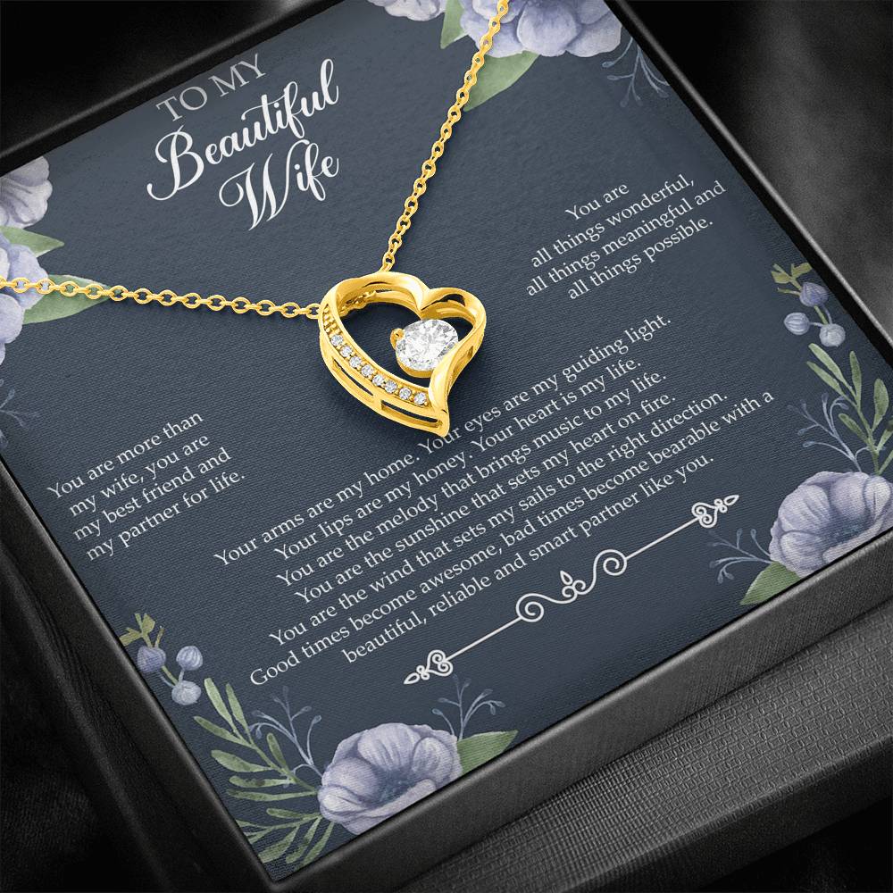 To My Wife, You Are More Than My Wife, Forever Love Heart Necklace For Women, Anniversary Birthday Gifts From Husband