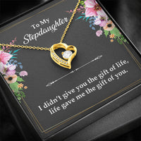 Load image into Gallery viewer, To My Stepdaughter Gifts, I Didn’t Give You The Gift Of Life, Forever Love Heart Necklace For Women, Birthday Present Idea From Stepmom Stepdad
