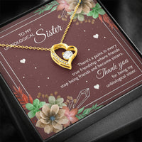 Load image into Gallery viewer, To My Unbiological Sister Gifts, Thank You, Forever Love Heart Necklace For Women, Birthday Present Idea From Sister-in-law
