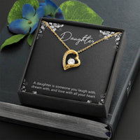 Load image into Gallery viewer, To My Daughter Gifts, A Daughter Is Someone You Laugh With, Forever Love Heart Necklace For Women, Birthday Present Idea From Mom
