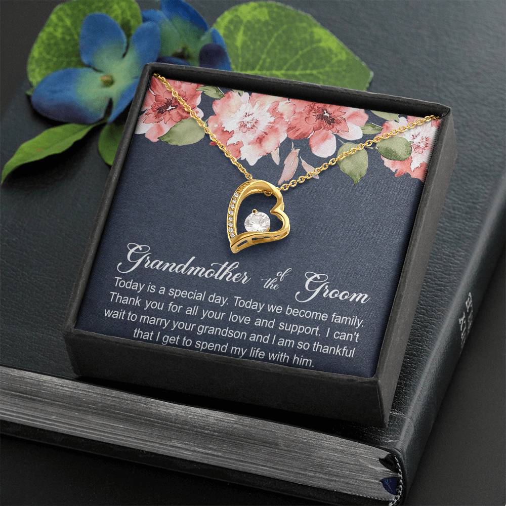 Grandmother of the Groom Gifts, Today Is A Special Day, Forever Love Heart Necklace For Women, Wedding Day Thank You Ideas From Bride