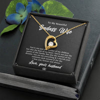 Load image into Gallery viewer, To My Badass Wife, Beat Of My Heart, Forever Love Heart Necklace For Women, Anniversary Birthday Valentines Day Gifts From Husband
