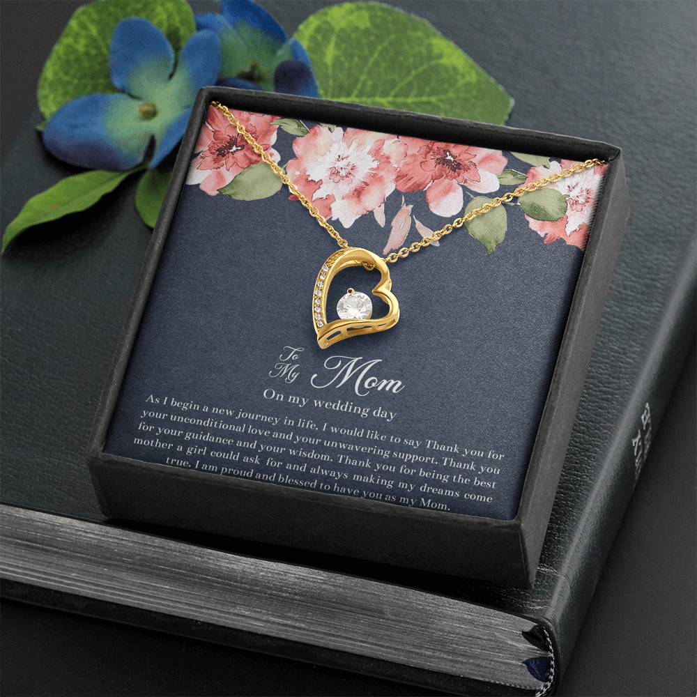 Mom of the Bride Gifts, I Am Proud To Have You, Forever Love Heart Necklace For Women, Wedding Day Thank You Ideas From Bride