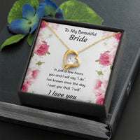 Load image into Gallery viewer, To My Bride Gifts, You And I Will Say I Do, Forever Love Heart Necklace For Women, Wedding Day Thank You Ideas From Groom
