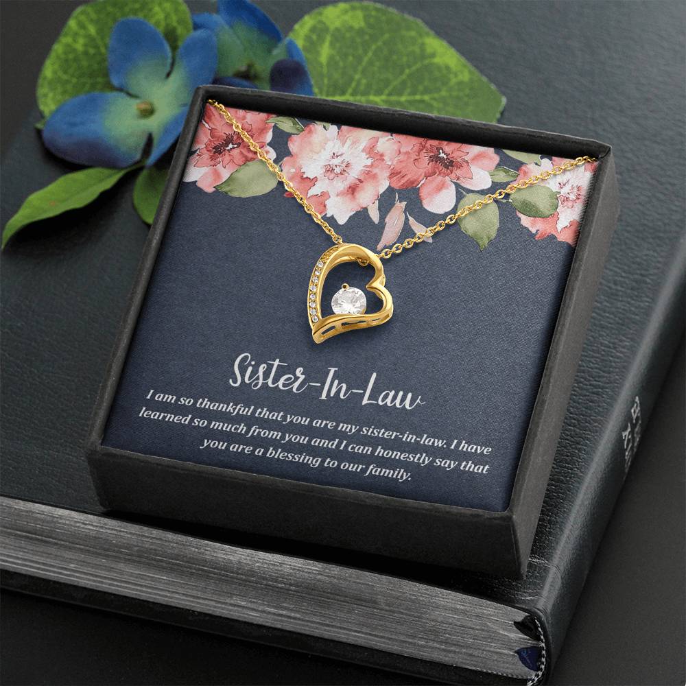 To My Sister-in-law Gifts, I Have Learned So Much from You, Forever Love Heart Necklace For Women, Birthday Present Idea From Sister