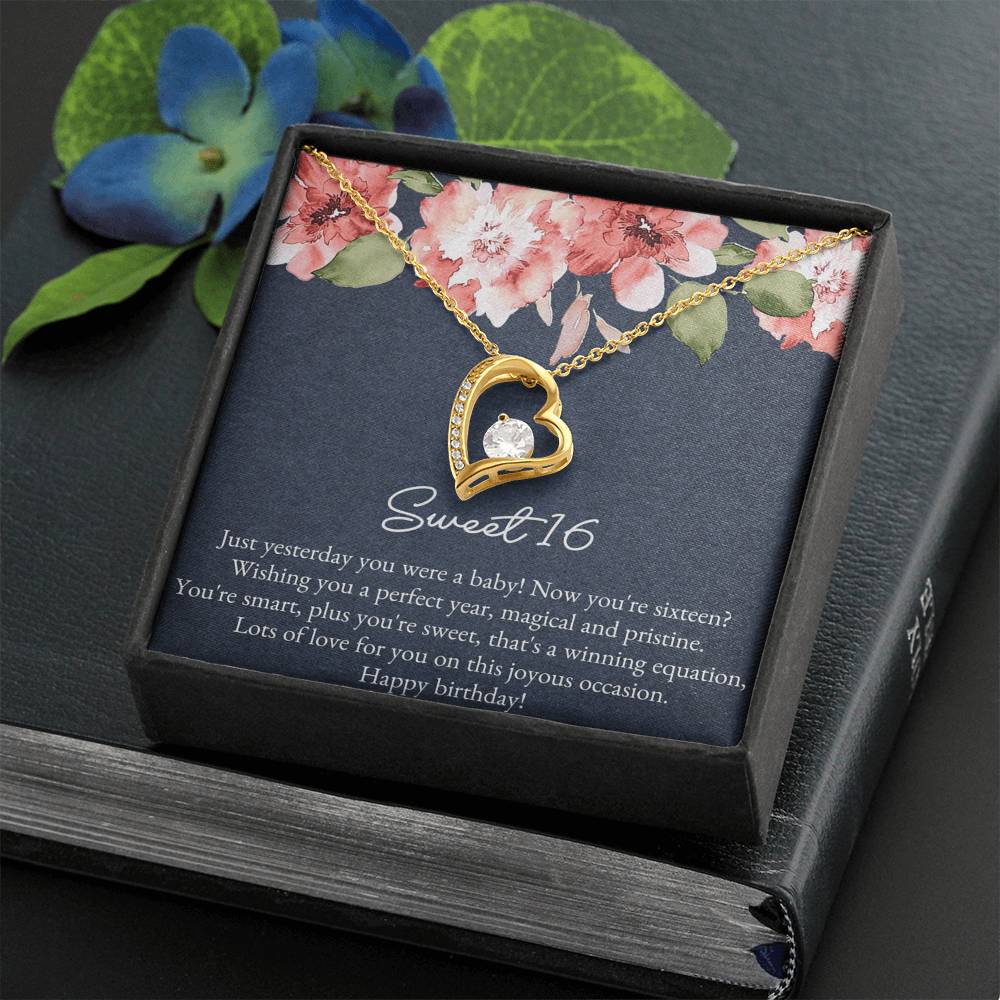 Daughter Heart Necklace - Forever Love Design | Sweet 16 Birthday Gift