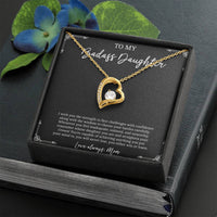Load image into Gallery viewer, To My Badass Daughter Gifts, I Wish You Strength To Face Challenges, Forever Love Heart Necklace For Women, Birthday Present Idea From Mom
