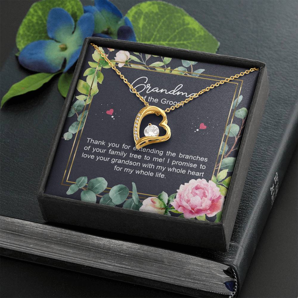 Grandmother of the Groom Gifts, I Promise To Love Your Grandson, Forever Love Heart Necklace For Women, Wedding Day Thank You Ideas From Bride