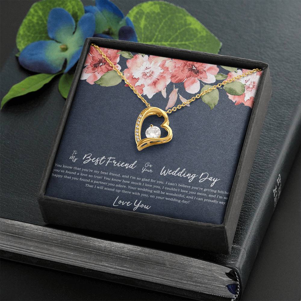Bride Gifts, I'm So Happy You Found A Partner, Forever Love Heart Necklace For Women, Wedding Day Thank You Ideas From Best Friend