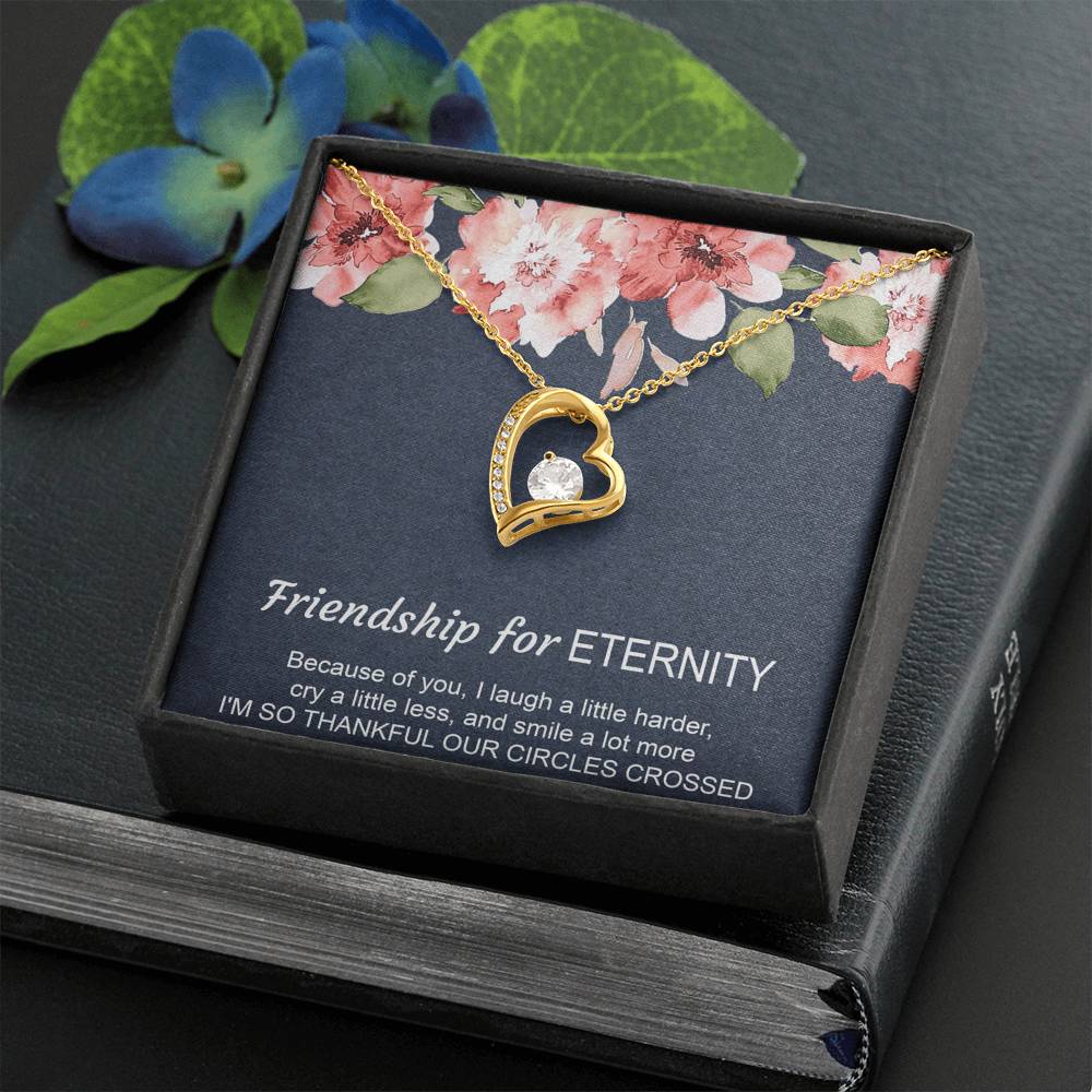 To My Best Friend Gifts, Friendship For Eternity, Forever Love Heart Necklace For Women, Birthday Present Idea From Bestie