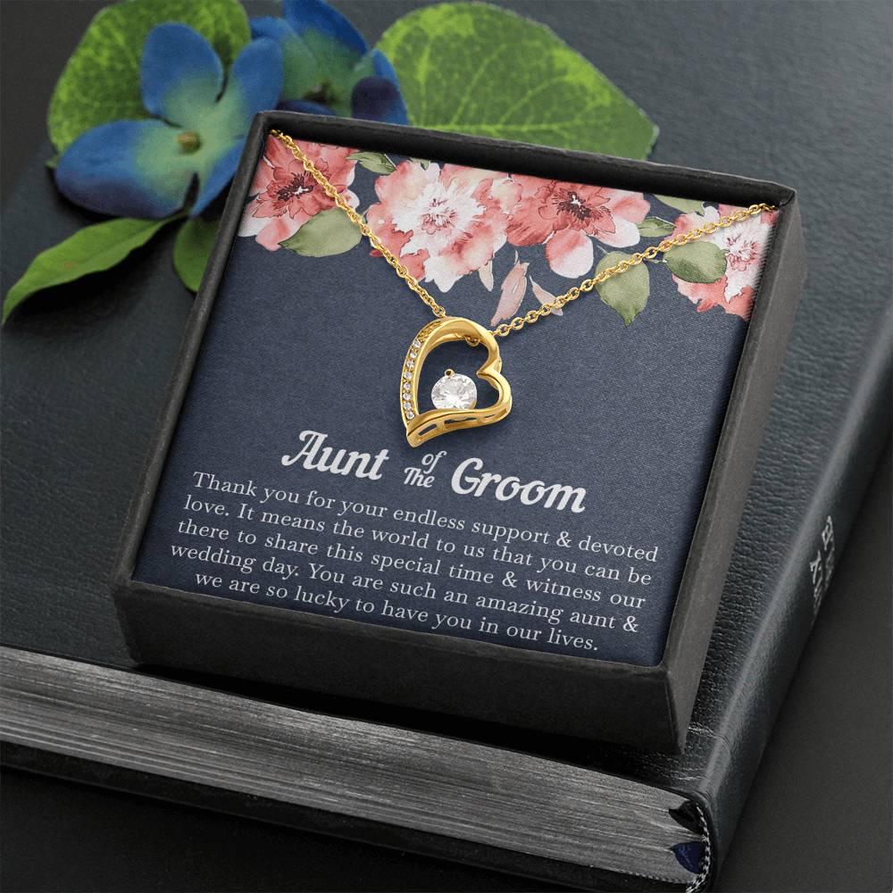 Aunt of the Groom Gifts, You Are Amazing, Forever Love Heart Necklace For Women, Wedding Day Thank You Ideas From Groom