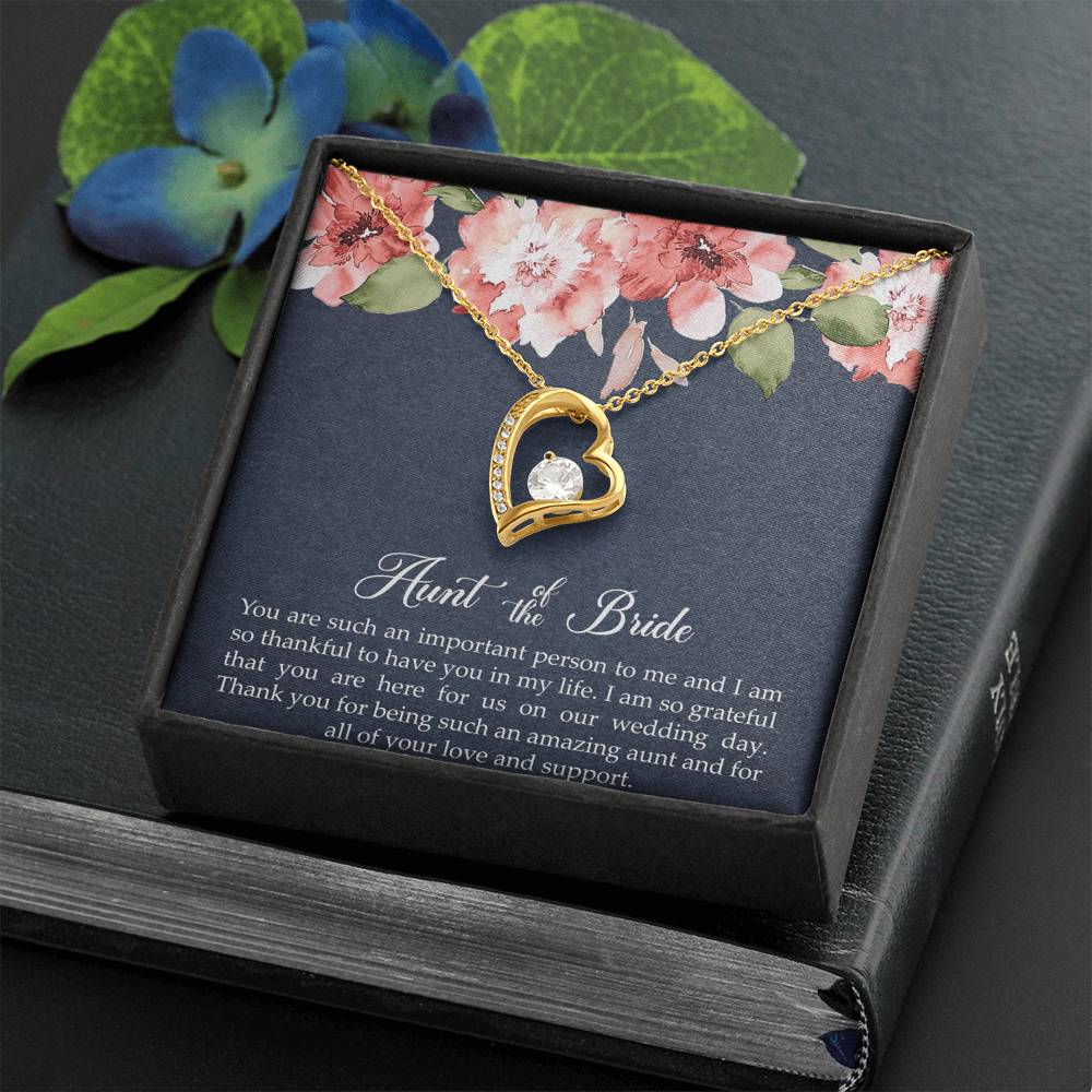 Aunt of the Bride Gifts, You Are Important To Me, Forever Love Heart Necklace For Women, Wedding Day Thank You Ideas From Bride