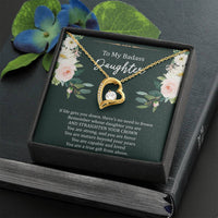 Load image into Gallery viewer, To My Badass Daughter Gifts, If Life Gets You Down, Forever Love Heart Necklace For Women, Birthday Present Idea From Mom
