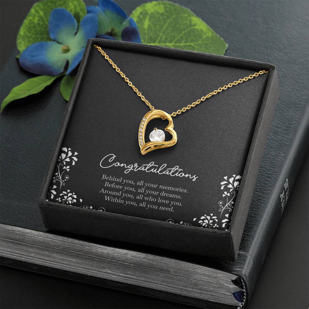 Retirement Gifts, Behind You, Happy Retirement Forever Love Heart Necklace For Women, Retirement Party Favor From Friends Coworkers