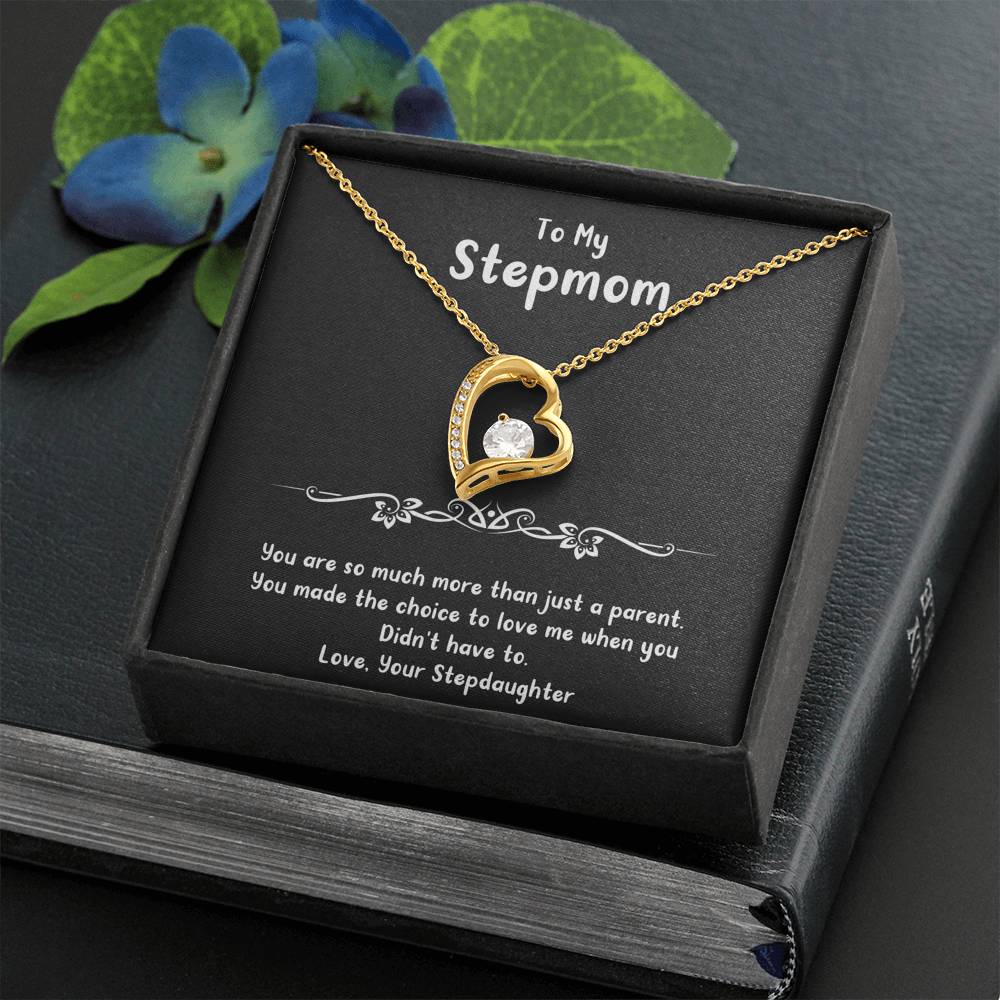 To My Stepmom Gifts, You Are More Than Just A Parent, Forever Love Heart Necklace For Women, Birthday Mothers Day Present From Stepdaughter