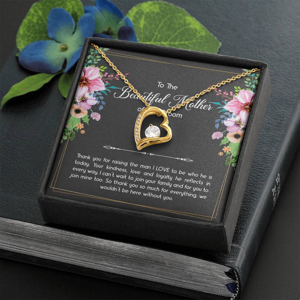 Mom Of The Groom Gifts, Thank You For Raising The Man I Love, Forever Love Heart Necklace For Women, Wedding Day Thank You Ideas From Bride