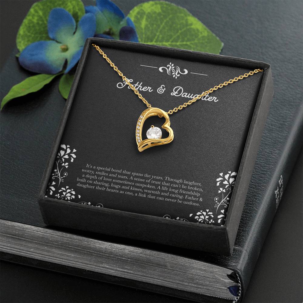To My Daughter Gifts, Father and Daughter Bond, Forever Love Heart Necklace For Women, Birthday Present Idea From Dad