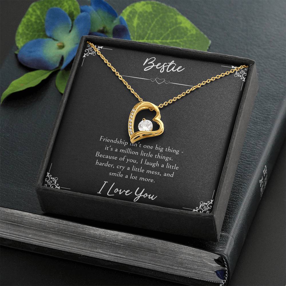 To My Friend Gifts, Because Of You, Forever Love Heart Necklace For Women, Birthday Present Idea From Bestie