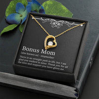 Load image into Gallery viewer, To My Bonus Mom Gifts, Thank You For All The Love, Forever Love Heart Necklace For Women, Birthday Mothers Day Present From Bonus Daughter
