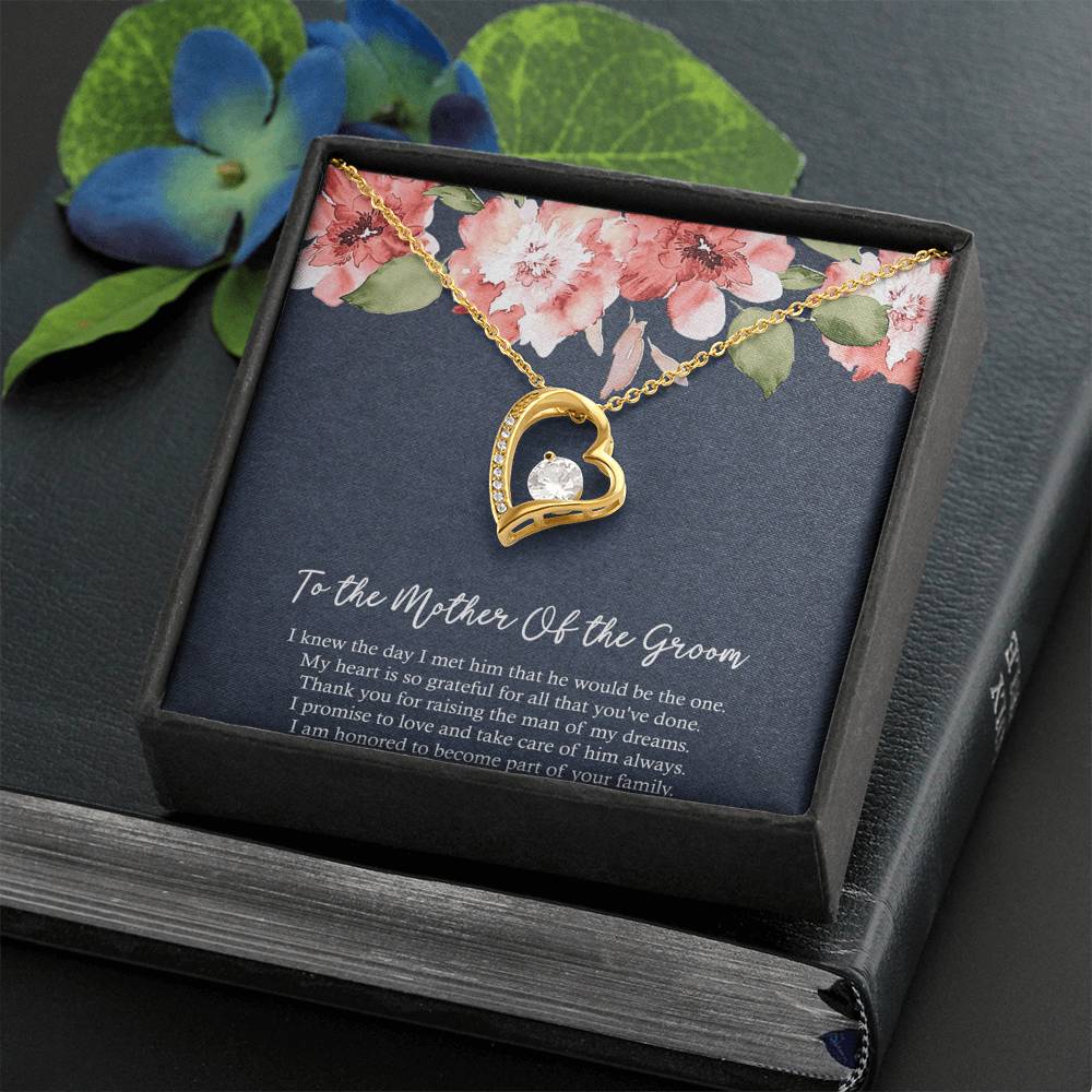 Mom Of The Groom Gifts, My Heart Is Grateful, Forever Love Heart Necklace For Women, Wedding Day Thank You Ideas From Bride