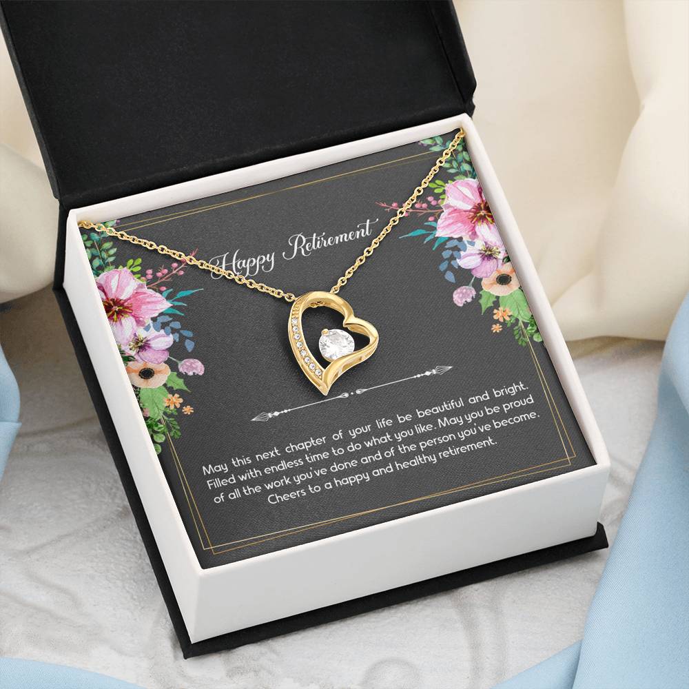 Retirement Gifts, Do What You Like, Happy Retirement Forever Love Heart Necklace For Women, Retirement Party Favor From Friends Coworkers