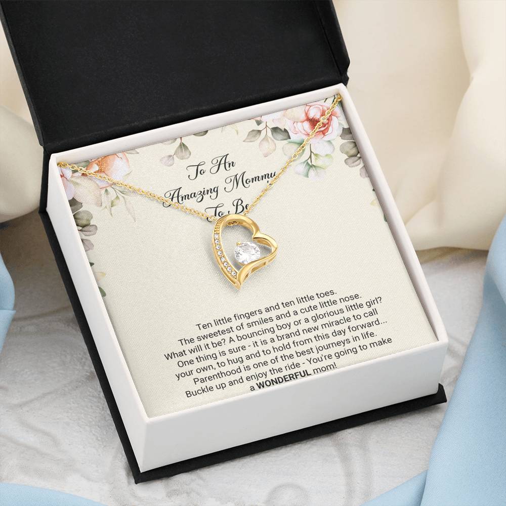 Gift for Expecting Mom, Brand New Miracle, Mom to Be Forever Love Heart Necklace For Women, Pregnancy Gift For New Mother