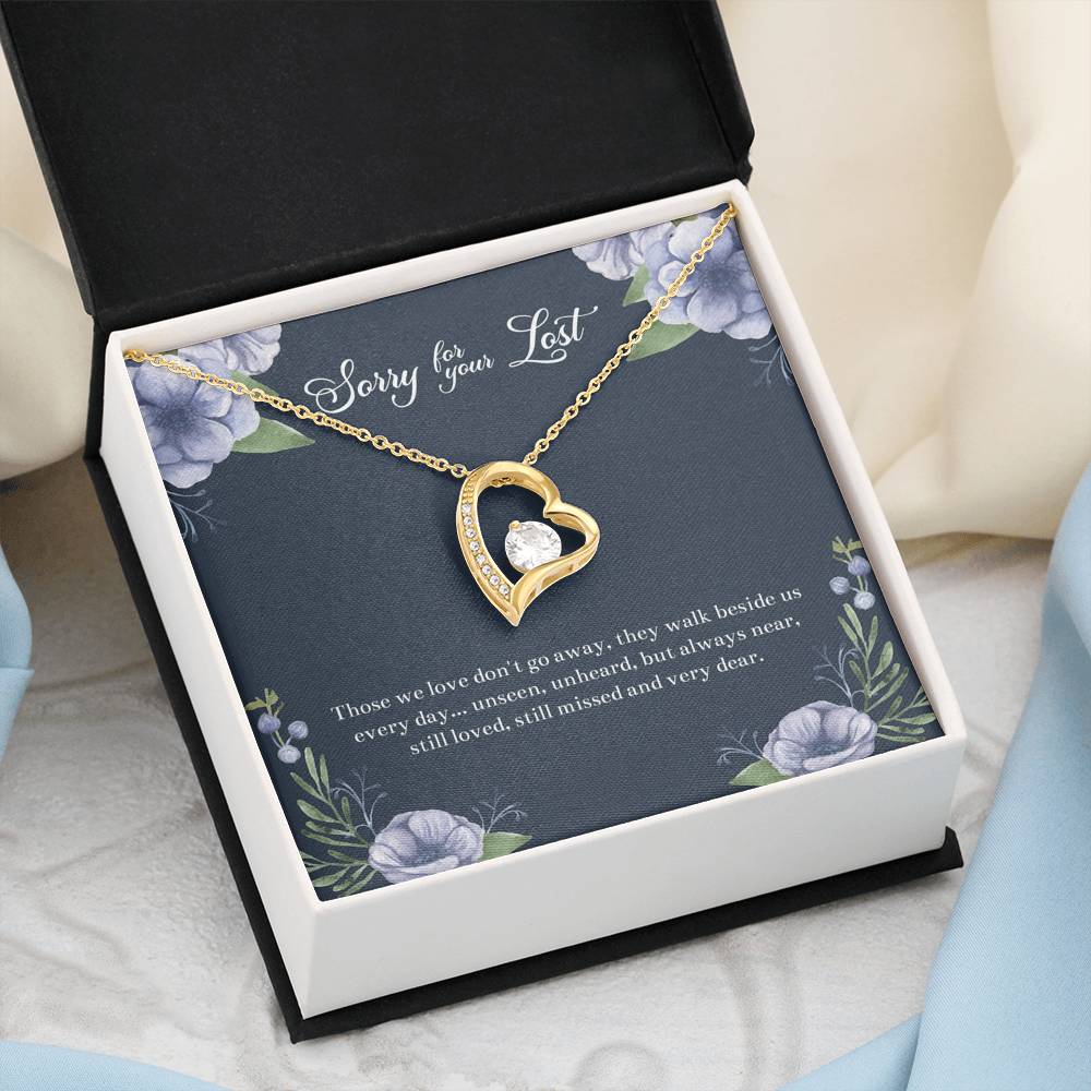 Loss of Loved One Gifts, Still Loved, Sympathy Forever Love Heart Necklace For Loss of Loved One, Memorial Sorry For Your Loss Present