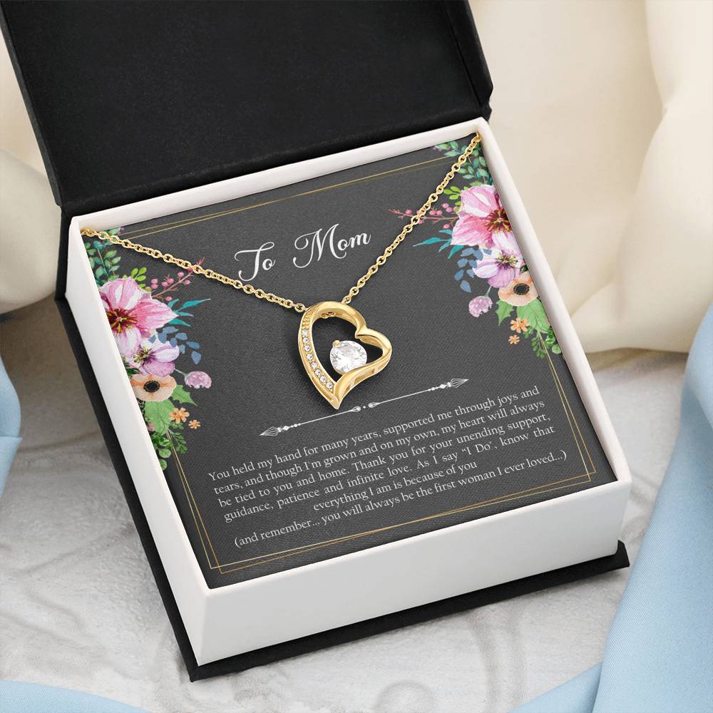 Mom of the Groom Gifts, First Woman I Ever Loved, Forever Love Heart Necklace For Women, Wedding Day Thank You Ideas From Groom