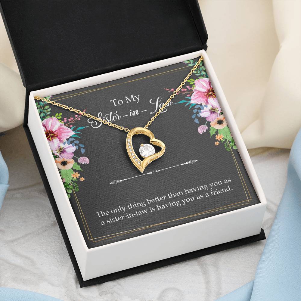To My Sister-in-Law Gifts, The Only Thing Better, Forever Love Heart Necklace For Women, Wedding Day Thank You Ideas From Bride