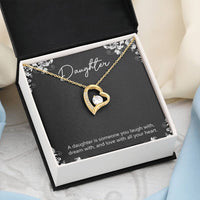 Load image into Gallery viewer, To My Daughter Gifts, A Daughter Is Someone You Laugh With, Forever Love Heart Necklace For Women, Birthday Present Idea From Mom
