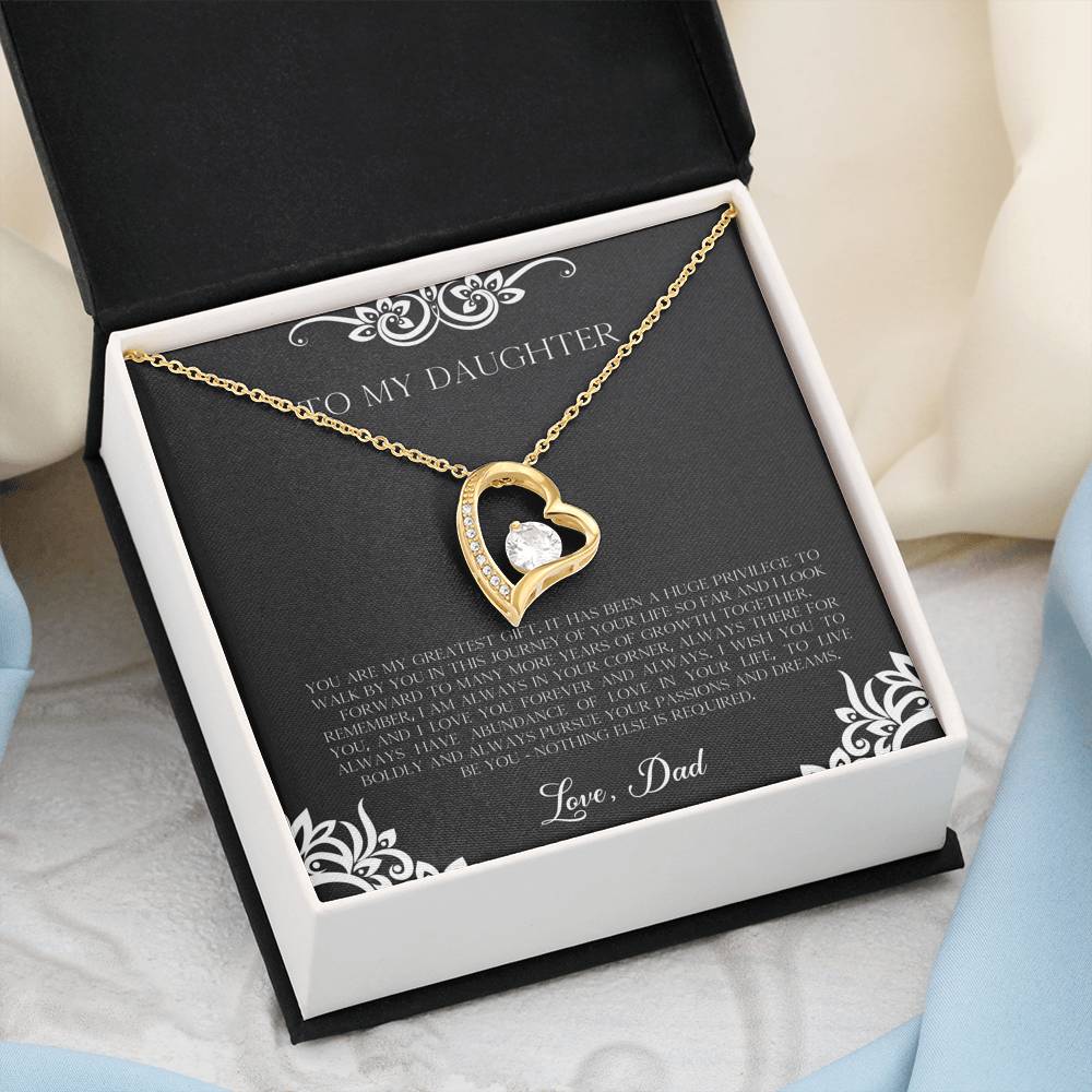 To My Daughter  Gifts, You Are My Greatest Gift, Forever Love Heart Necklace For Women, Birthday Present Idea From Dad
