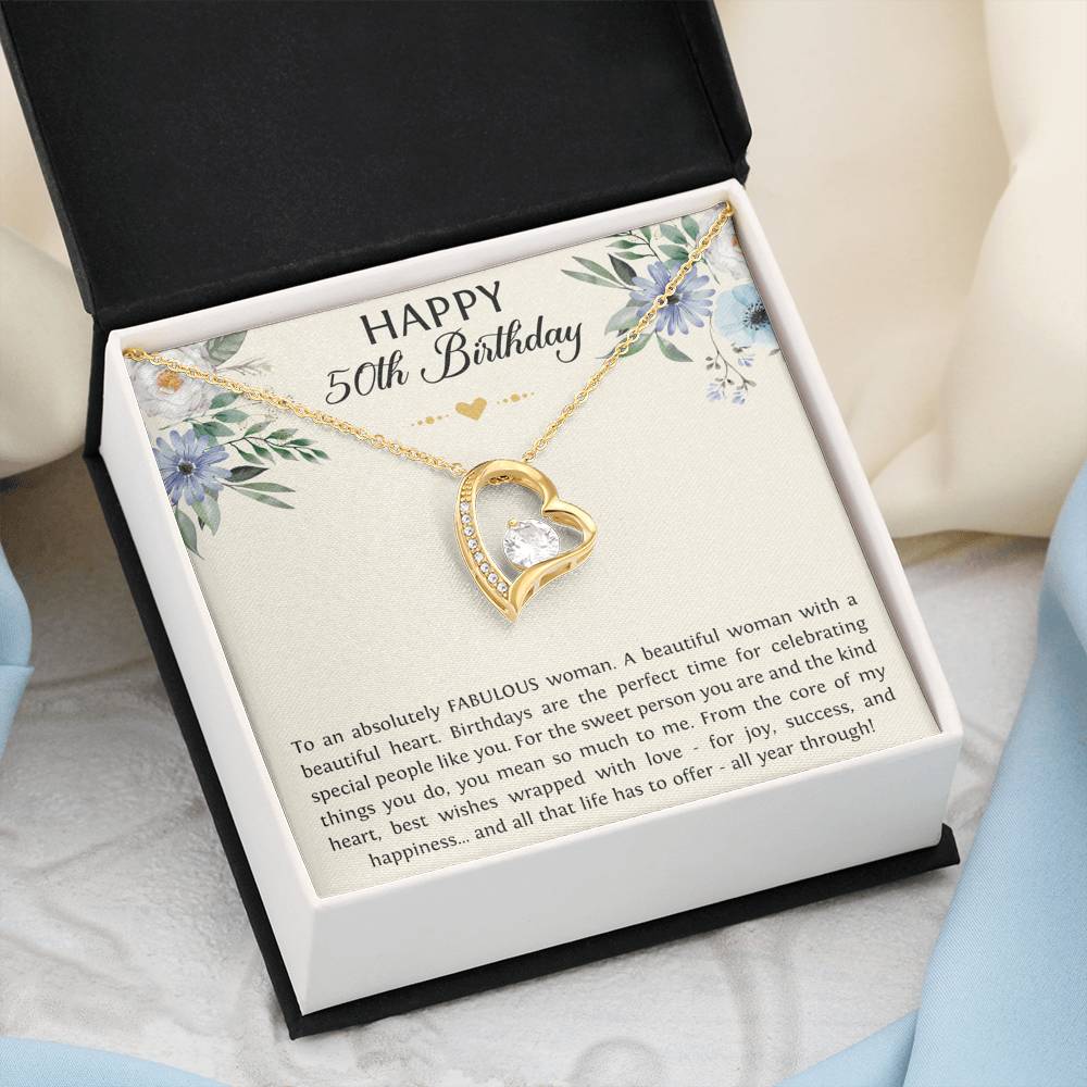 Fabulous Woman Heart Necklace - Forever Love Design | 50th Birthday Gift