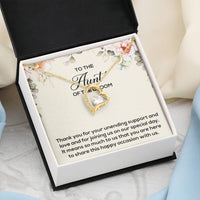 Load image into Gallery viewer, Aunt of the Groom Gifts, Thank You for Your Support, Forever Love Heart Necklace For Women, Wedding Day Thank You Ideas From Groom
