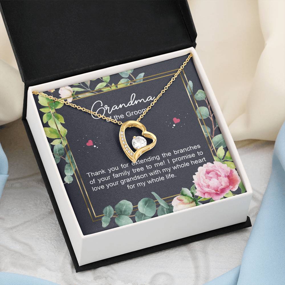 Grandmother of the Groom Gifts, I Promise To Love Your Grandson, Forever Love Heart Necklace For Women, Wedding Day Thank You Ideas From Bride