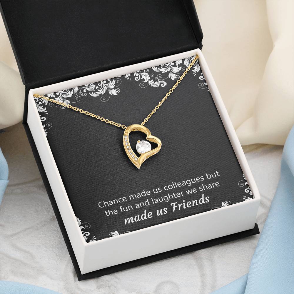 Retirement Gifts, Chance Made Us Colleagues, Happy Retirement Forever Love Heart Necklace For Women, Retirement Party Favor From Coworkers
