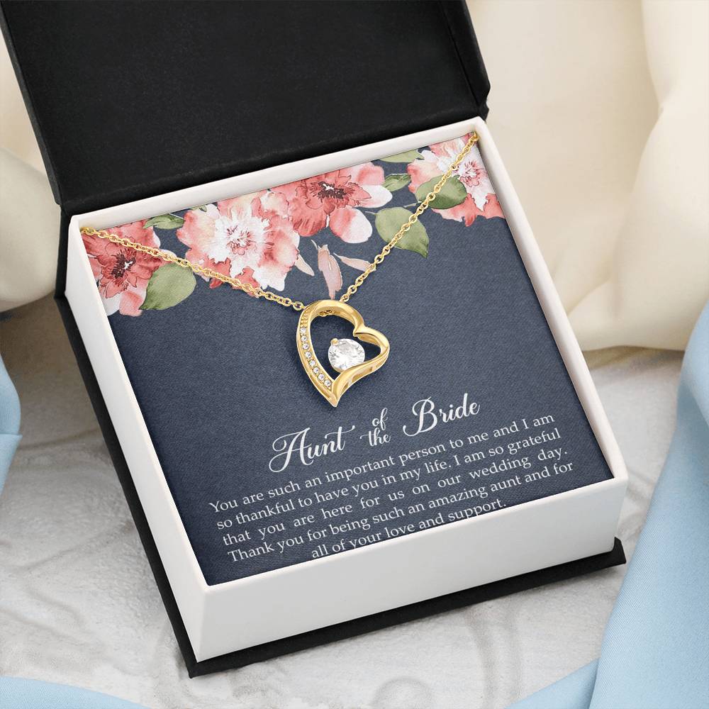 Aunt of the Bride Gifts, You Are Important To Me, Forever Love Heart Necklace For Women, Wedding Day Thank You Ideas From Bride