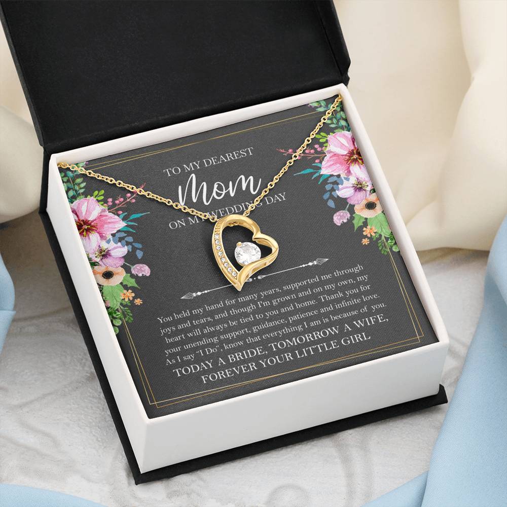 Mom of the Bride Gifts, You Held My Hand for Many Years, Forever Love Heart Necklace For Women, Wedding Day Thank You Ideas From Bride
