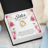 Load image into Gallery viewer, Sister of the Bride Gifts, Thanks For Being There, Forever Love Heart Necklace For Women, Wedding Day Thank You Ideas From Bride
