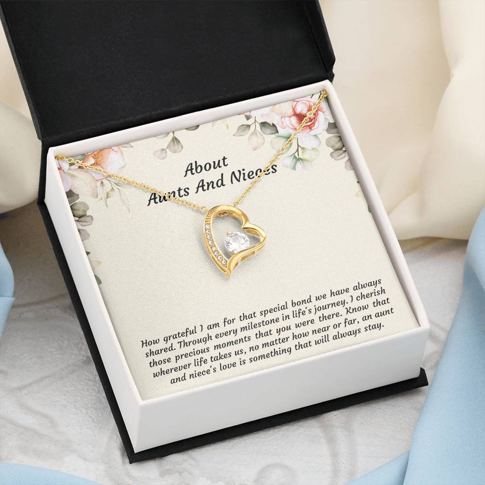 To My Niece Gifts, How Grateful I Am For That Special Bond, Forever Love Heart Necklace For Women, Niece Birthday Present From Aunt