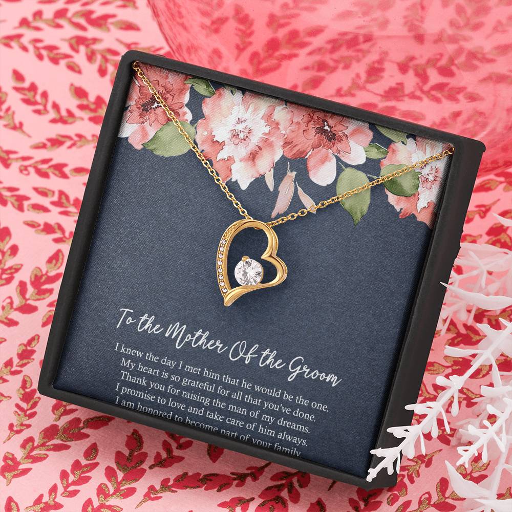 Mom Of The Groom Gifts, My Heart Is Grateful, Forever Love Heart Necklace For Women, Wedding Day Thank You Ideas From Bride