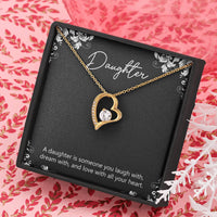 Load image into Gallery viewer, To My Daughter Gifts, A Daughter Is Someone You Laugh With, Forever Love Heart Necklace For Women, Birthday Present Idea From Mom
