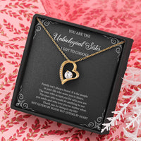 Load image into Gallery viewer, To My Unbiological Sister Gifts, Family Isn&#39;t Always Blood, Forever Love Heart Necklace For Women, Birthday Present Idea From Sister-in-law
