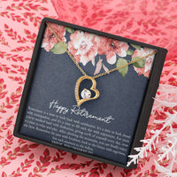 Load image into Gallery viewer, Retirement Gifts, Enjoy You Deserve It, Happy Retirement Forever Love Heart Necklace For Women, Retirement Party Favor From Friends Coworkers
