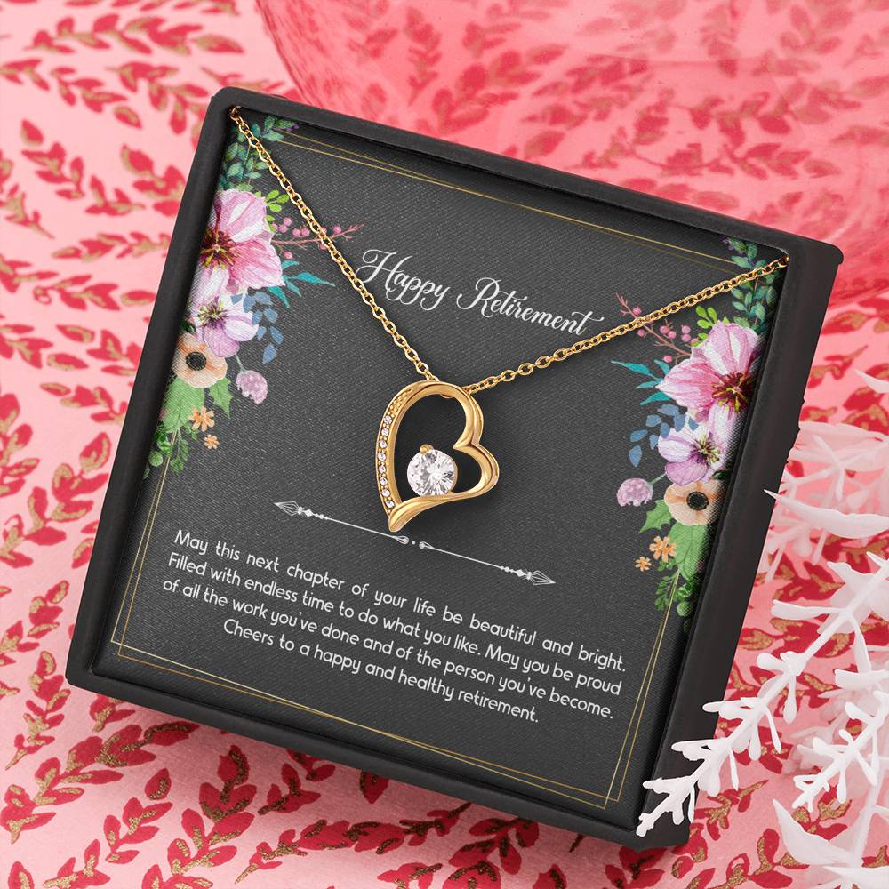 Retirement Gifts, Do What You Like, Happy Retirement Forever Love Heart Necklace For Women, Retirement Party Favor From Friends Coworkers