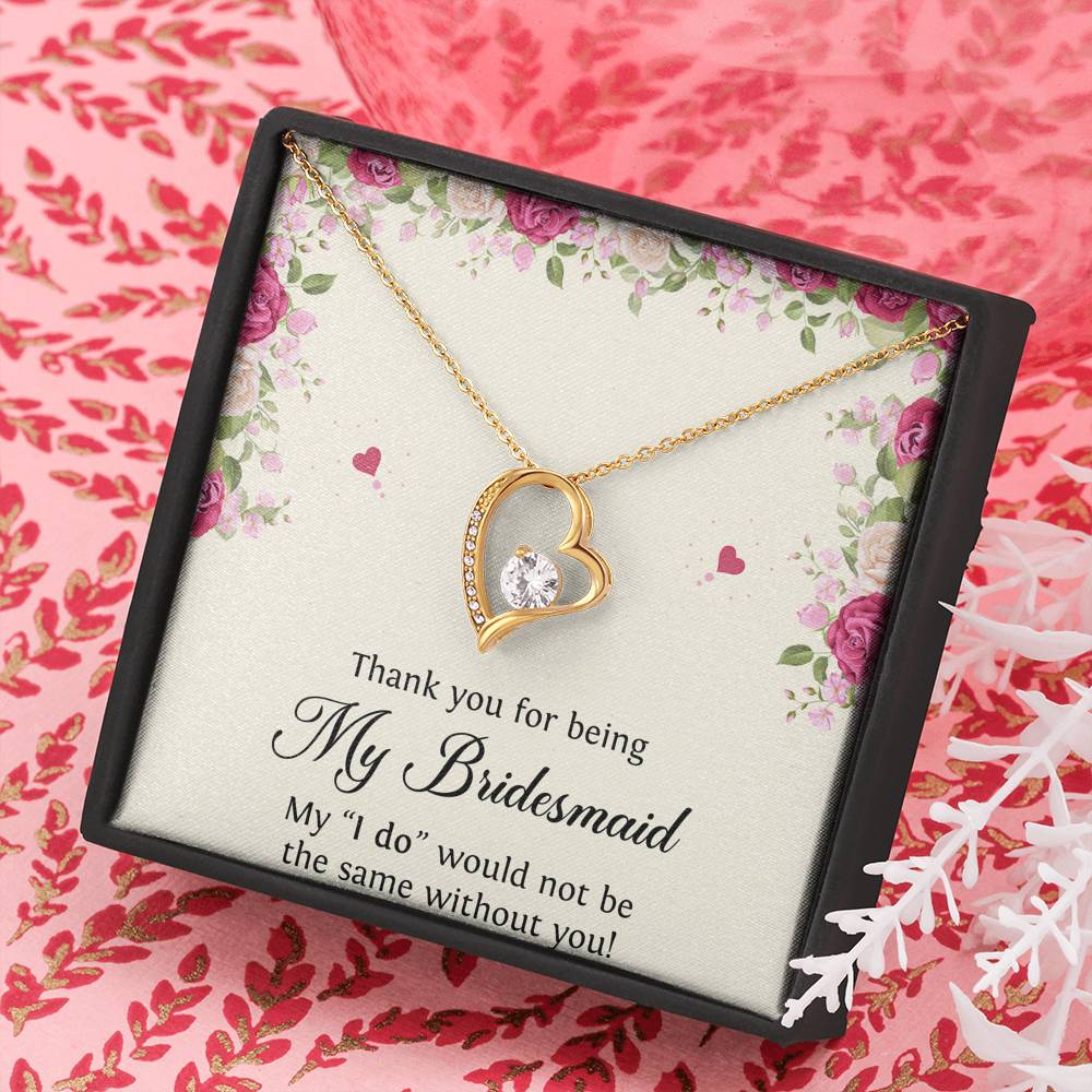 To My Bridesmaid Gifts, Thank You , Forever Love Heart Necklace For Women, Wedding Day Thank You Ideas From Bride