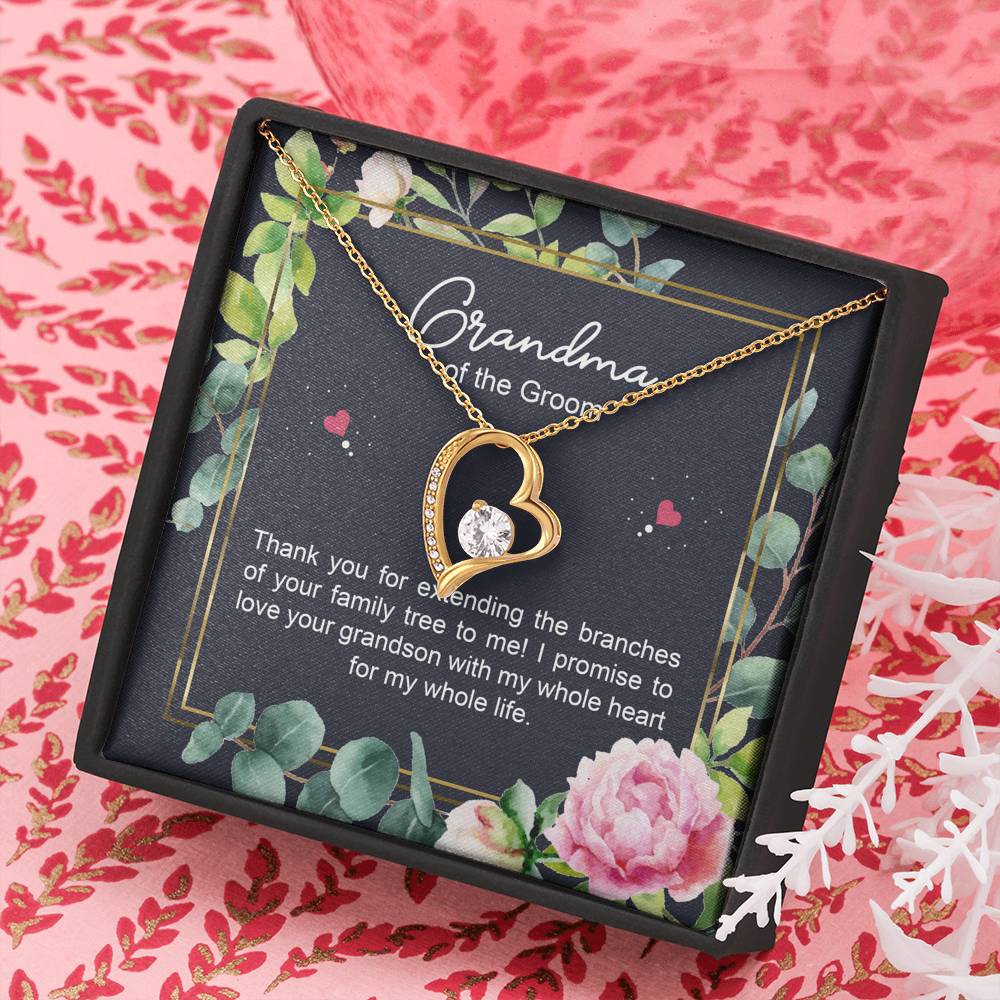 Grandmother of the Groom Gifts, I Promise To Love Your Grandson, Forever Love Heart Necklace For Women, Wedding Day Thank You Ideas From Bride