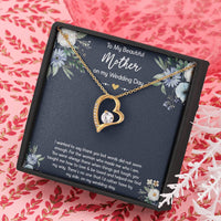 Load image into Gallery viewer, To My Mom of the Bride Gifts, I Wanted To Say Thank You, Forever Love Heart Necklace For Women, Wedding Day Thank You Ideas From Bride
