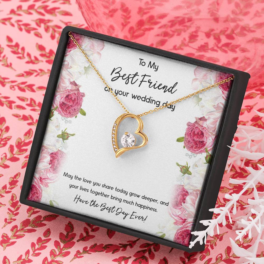 Bride Gifts, Have the Best Day Ever, Forever Love Heart Necklace For Women, Wedding Day Thank You Ideas From Best Friend