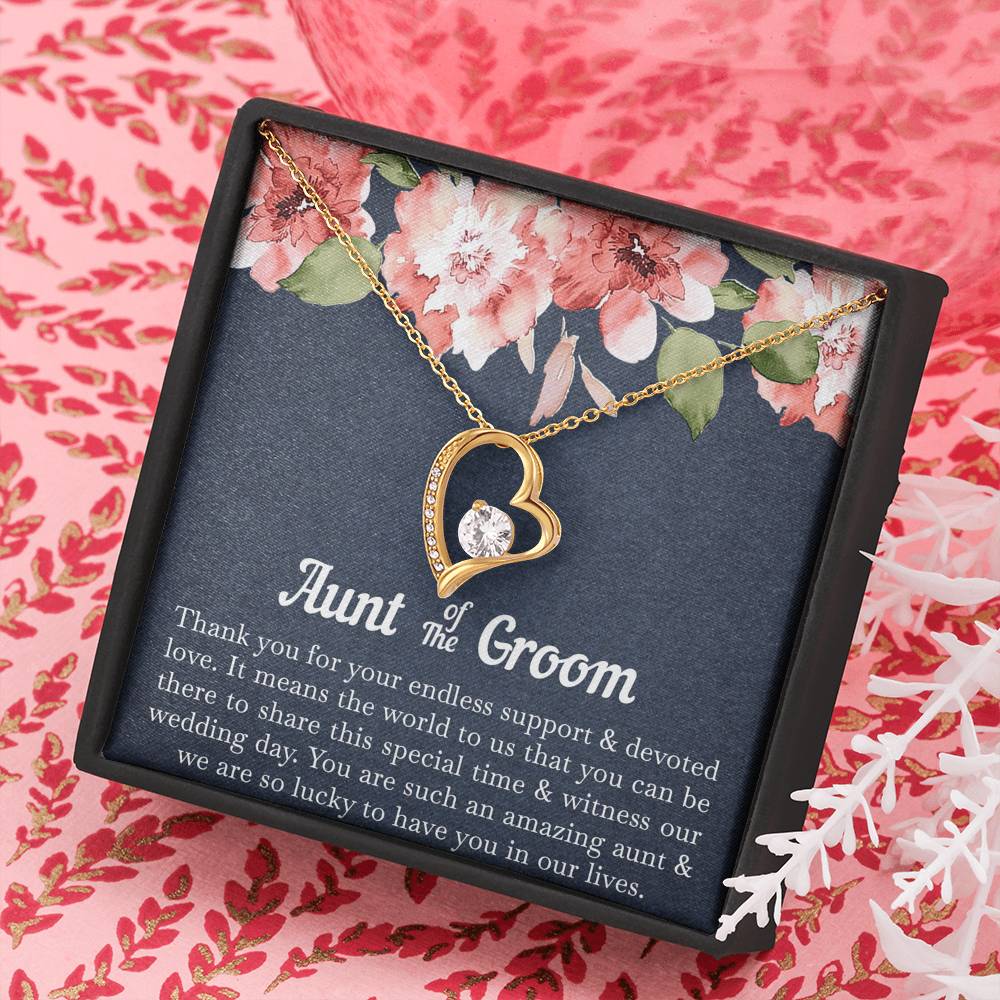 Aunt of the Groom Gifts, You Are Amazing, Forever Love Heart Necklace For Women, Wedding Day Thank You Ideas From Groom