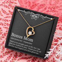 Load image into Gallery viewer, To My Bonus Mom Gifts, Thank You For All The Love, Forever Love Heart Necklace For Women, Birthday Mothers Day Present From Bonus Daughter
